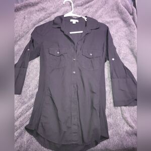 James Perse Womens Charcoal Button Down Shirt